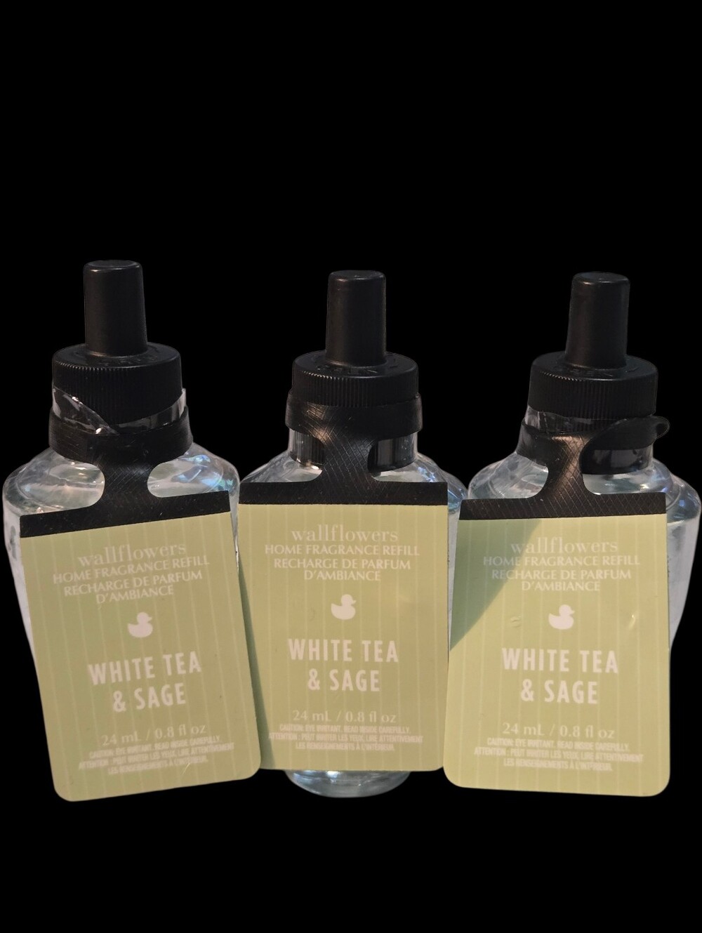 3pc Bath & Body Works White Tea & Sage Wallflowers Fragrance Refills - NEW!!